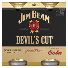 Load image into Gallery viewer, Jim Beam Devil&#39;s Cut Bourbon &amp; Cola Cans 375mL
