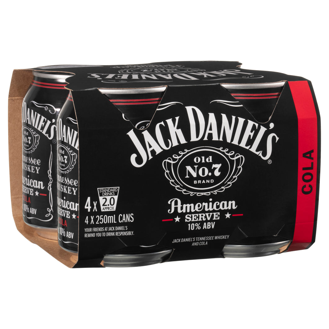 Jack Daniels American Serve 250mL cans