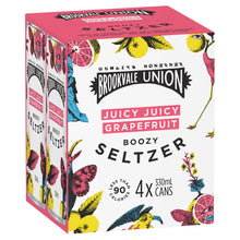 Load image into Gallery viewer, Brookvale Union Boozy Seltzer Juicy Juicy Grapefruit 4 x 330mL
