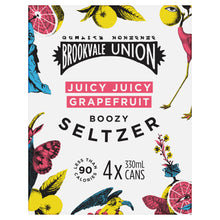 Load image into Gallery viewer, Brookvale Union Boozy Seltzer Juicy Juicy Grapefruit 4 x 330mL
