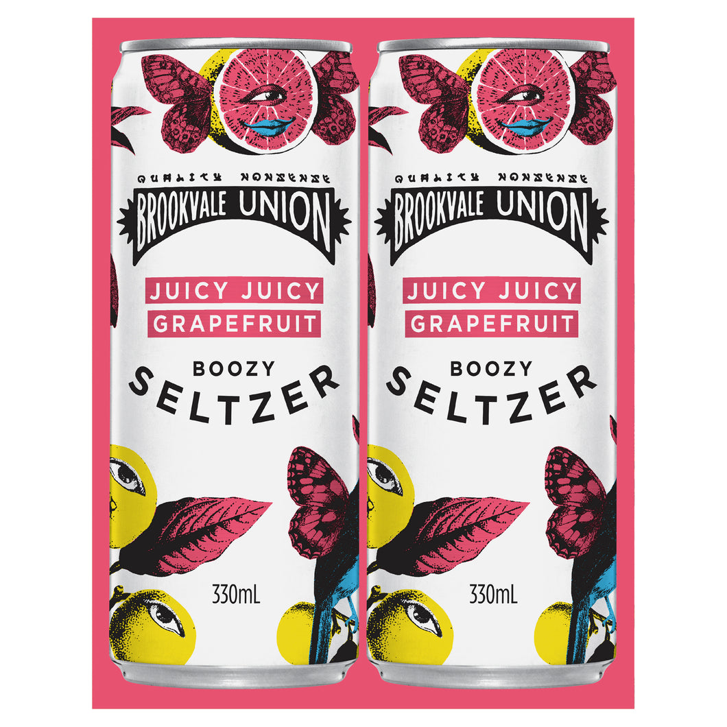 Brookvale Union Boozy Seltzer Juicy Juicy Grapefruit 4 x 330ml