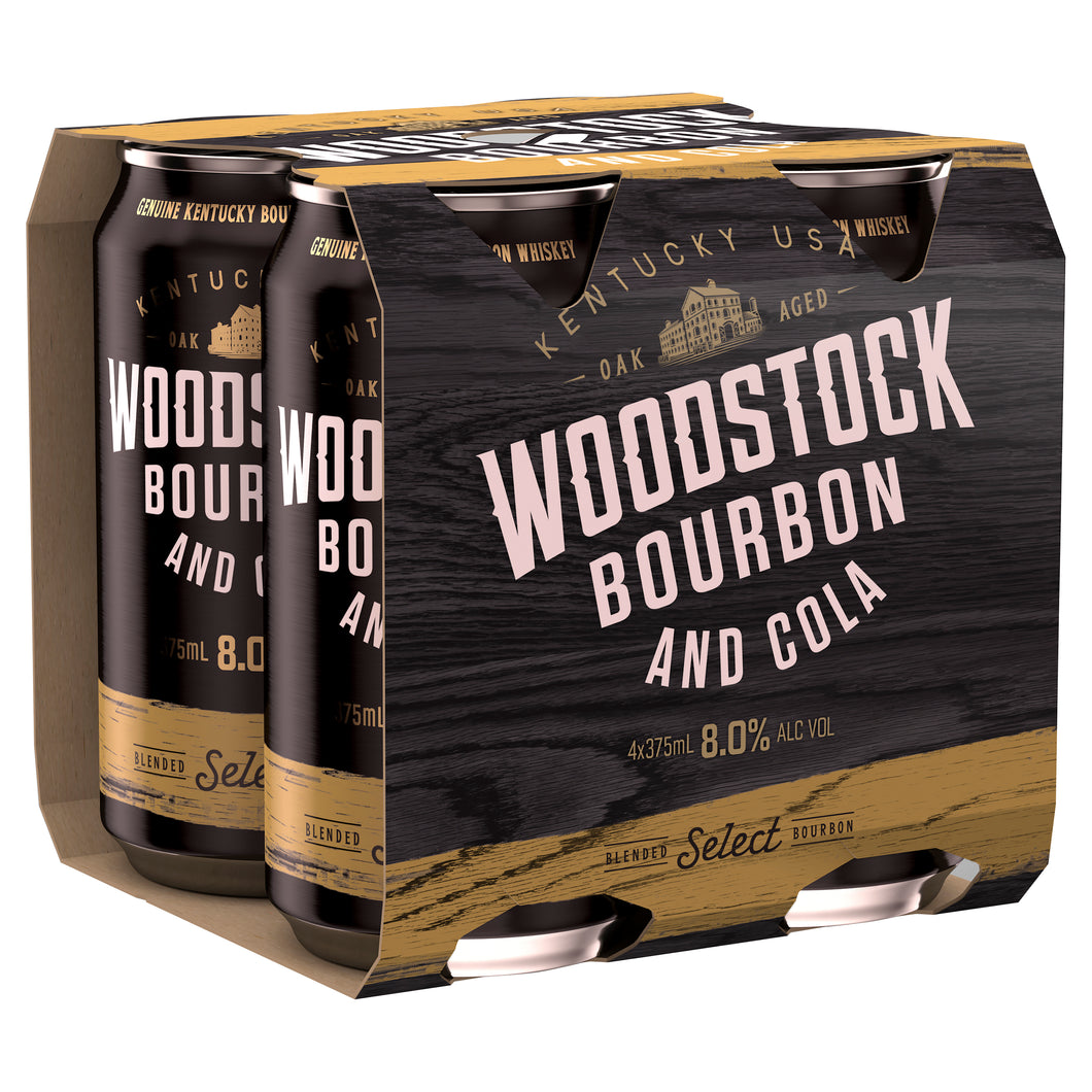 Woodstock Bourbon & Cola Cans 8% 375mL - Liquor Lab
