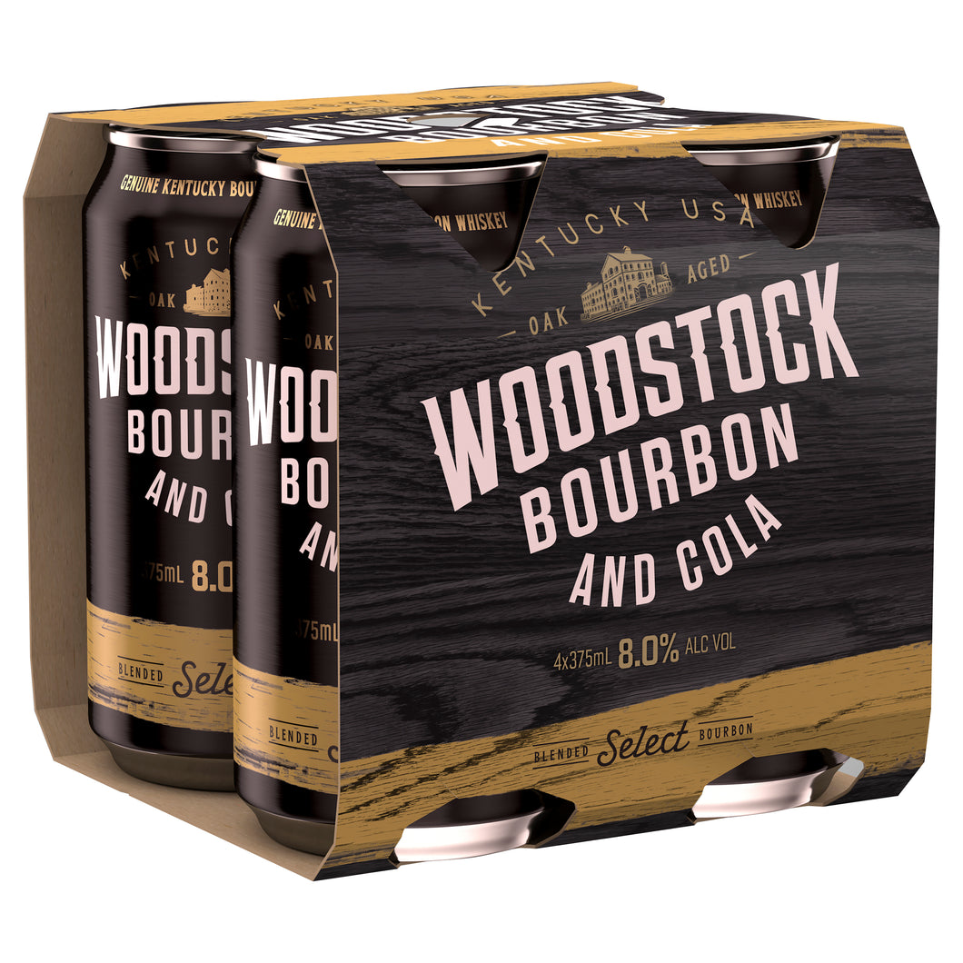 Woodstock Bourbon & Cola Cans 8% 375mL