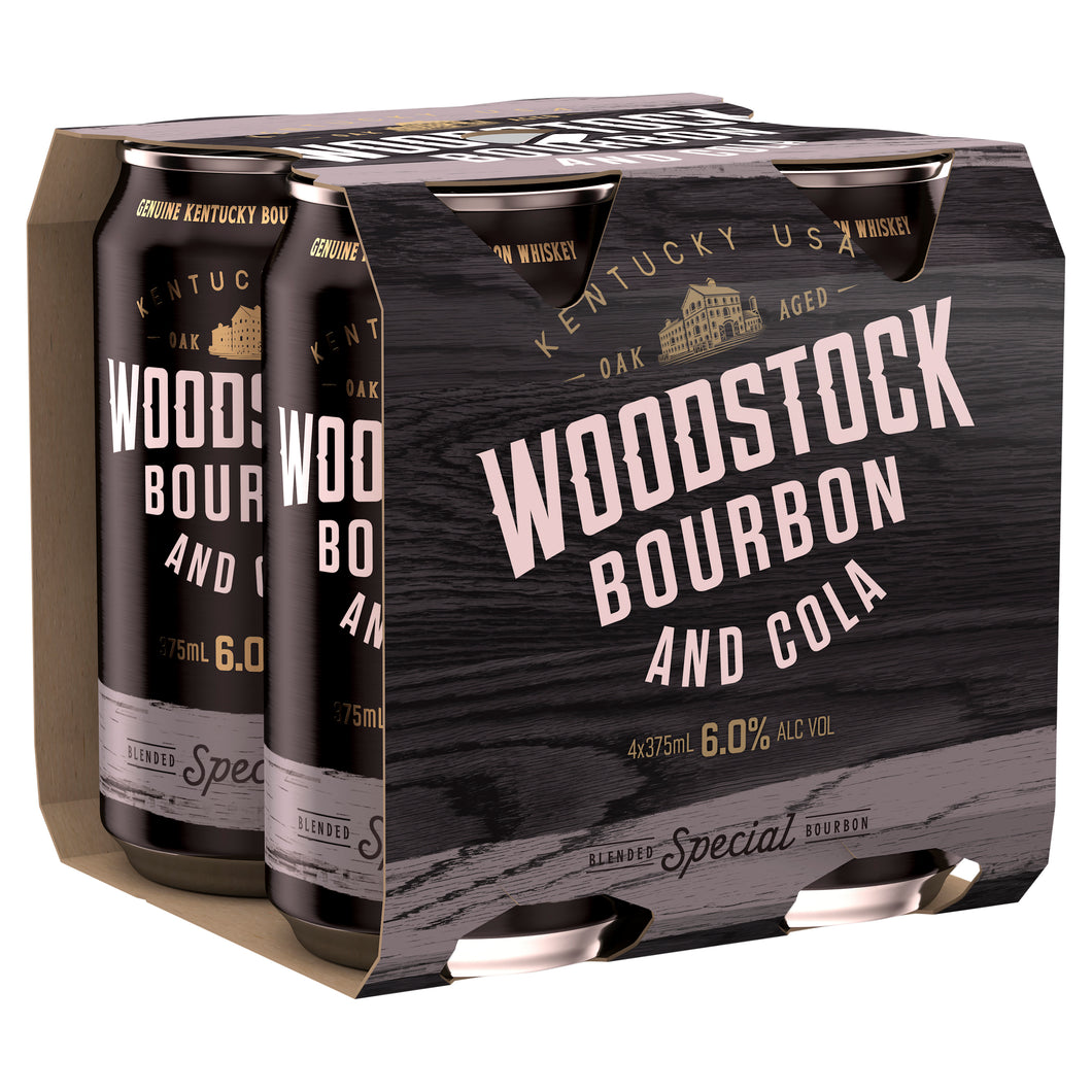 Woodstock Bourbon & Cola 6% Cans 375mL - Liquor Lab
