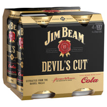 Load image into Gallery viewer, Jim Beam Devil&#39;s Cut Bourbon &amp; Cola Cans 375mL

