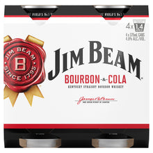 Load image into Gallery viewer, Jim Beam Bourbon &amp; Cola 4 Pack 375mL
