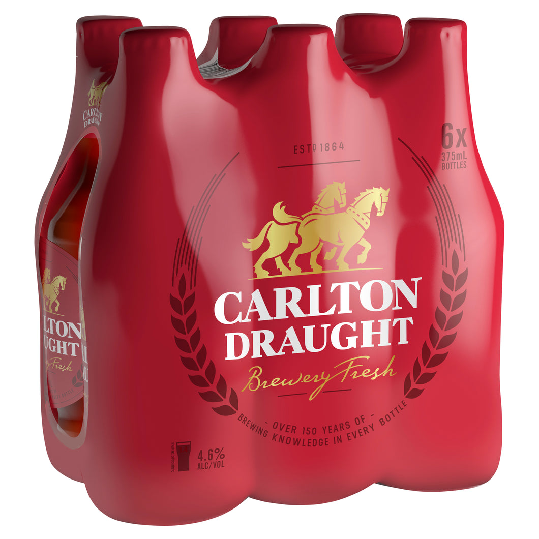 Carlton Draught 6 x 375mL Bottles