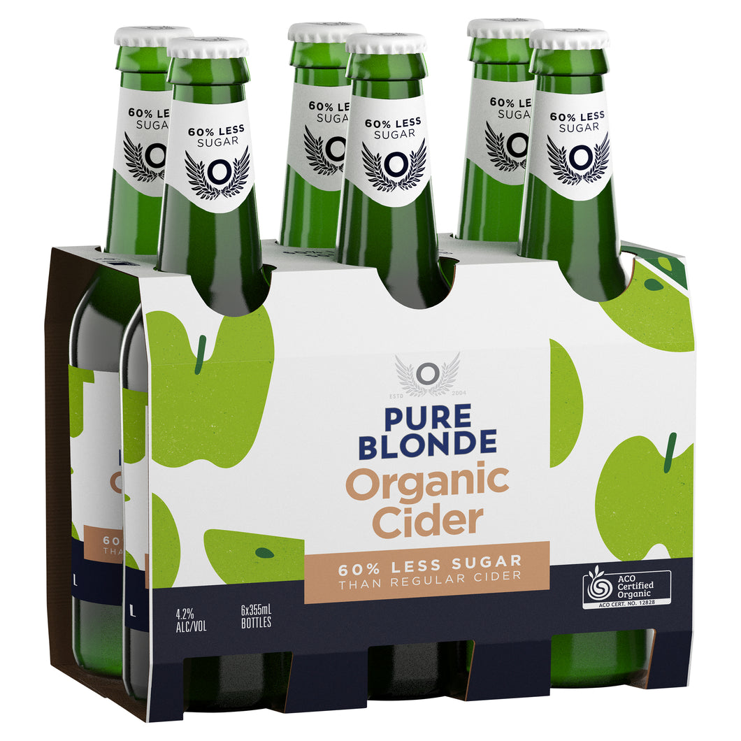 Pure Blonde Organic Apple Cider Bottles 355mL