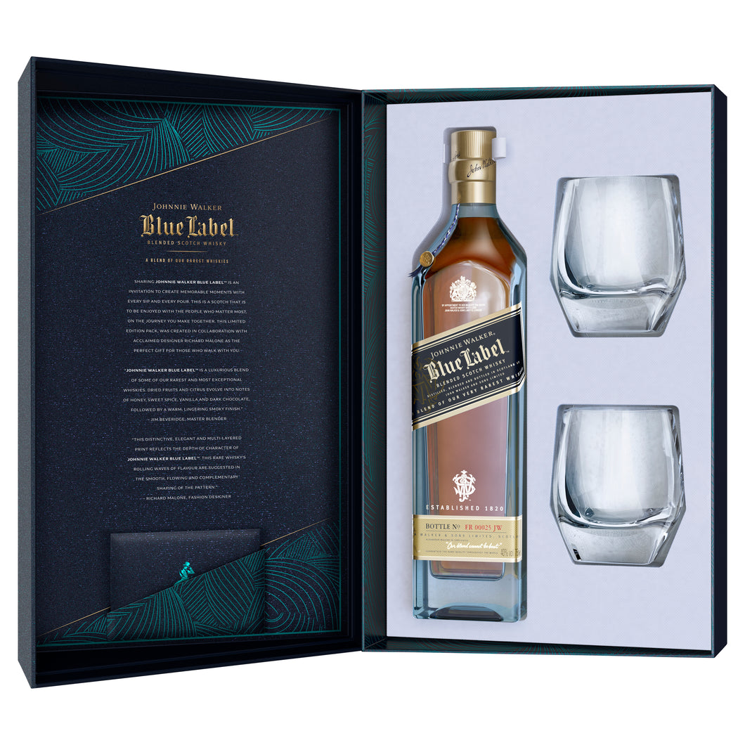 Johnnie Walker Blue Label Scotch Whisky & Crystal Glass Gift Pack 700mL - Liquor Lab