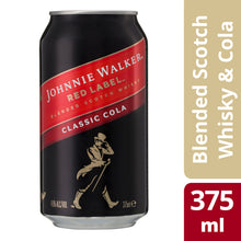 Load image into Gallery viewer, Johnnie Walker Red Label &amp; Cola Cans 375mL 4.6%
