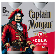 Load image into Gallery viewer, Captain Morgan Original Spiced Gold &amp; Cola 6% 375mL
