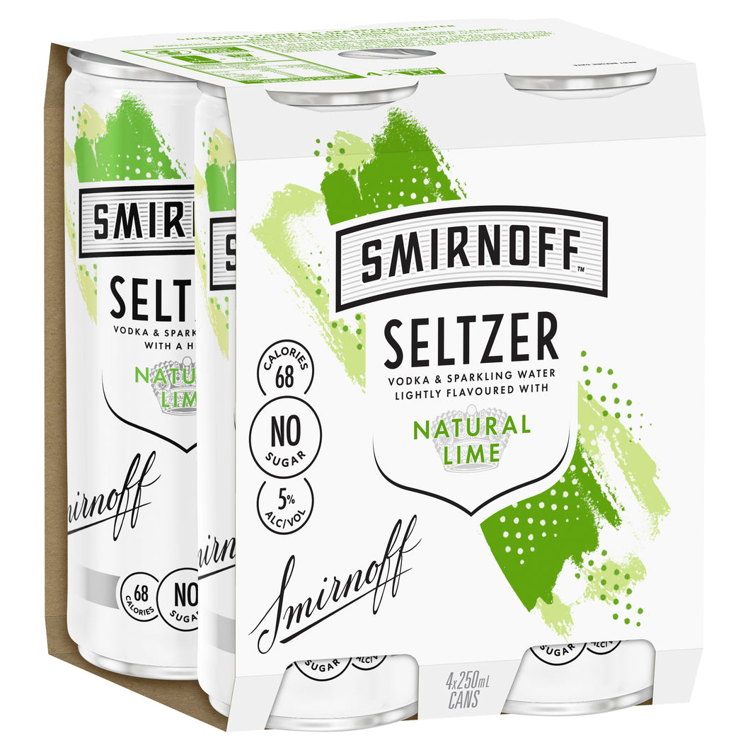 Smirnoff Seltzer Natural Lime 250mL