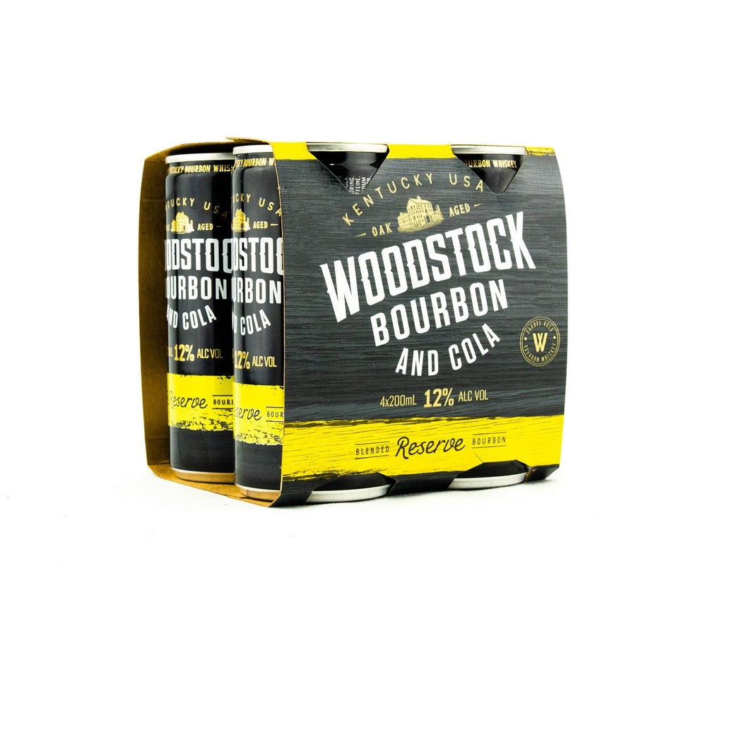 Woodstock Bourbon & Cola 12% Cans 200mL - Liquor Lab