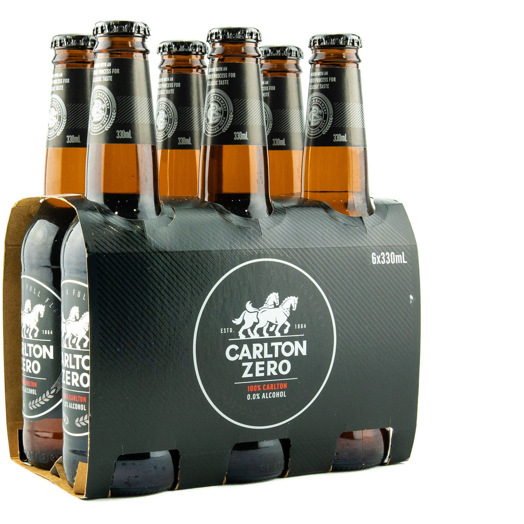 Carlton Zero Non Alcoholic Beer Bottles 330mL